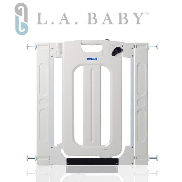 【美國 L.A. Baby】雙向自動上鎖安全門欄/圍欄/柵欄純白色(純白色/贈兩片延伸件)