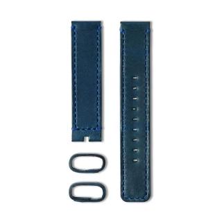 【22】植揉皮革車線錶帶-藏藍色/20mm(22-LS01400)