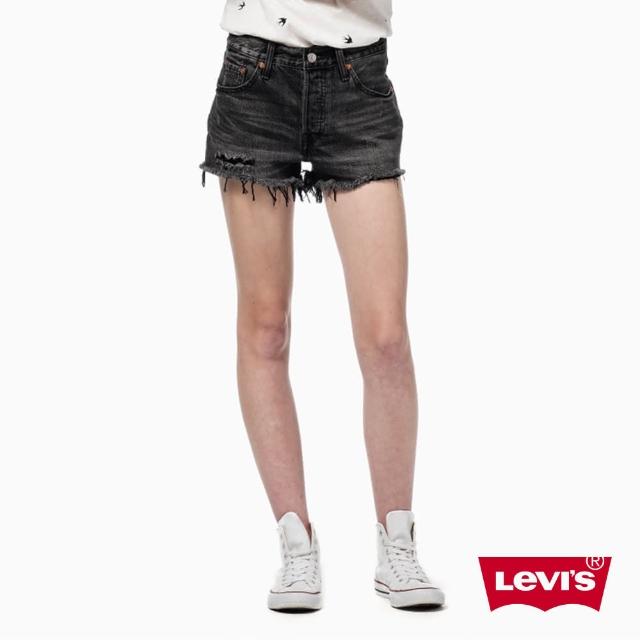 【Levis】501女款原創直筒破損感丹寧牛仔短褲福利品出清