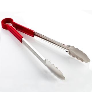 【PUSH! 餐具廚房用品】漂亮的不銹鋼食品夾麵包夾燒烤肉夾衛生夾 大號(大號 D62)