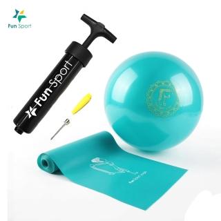 【Fun Sport】小跟班彈力球-1顆-20cm-彼拉提斯彈力帶-加長180cm-1條-含打氣筒(瑜珈)