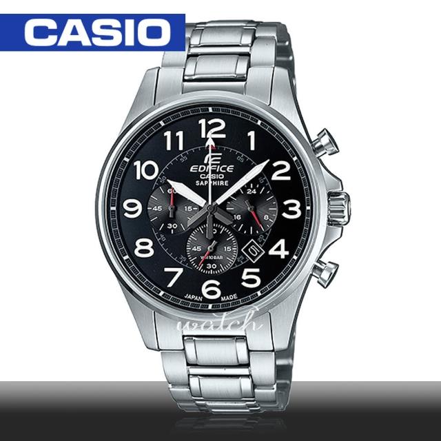 【CASIO 卡西歐 EDIFICE 系列】送禮首選 寶石水晶_三眼計時 石英不鏽鋼男錶(EFB-508JD)