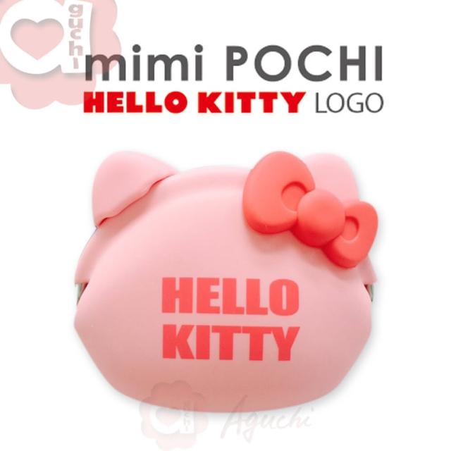 【日本進口 p+g design】mimi POCHI X HELLO KITTY Logo 矽膠零錢包(桃粉紅)網路熱賣