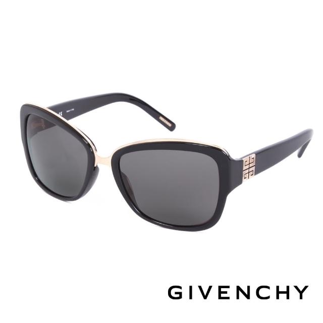 【GIVENCHY 法國魅力紀梵希】都會玩酷時尚造型太陽眼鏡(-黑- GISGV8270700)最新