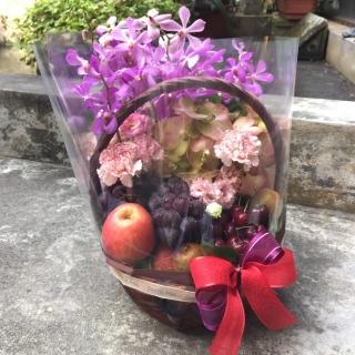 【Santa Ana】親切慰問的最佳選擇(鮮花水果籃組合)