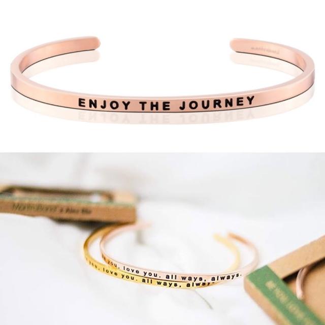 【MANTRABAND】美國悄悄話手環 Enjoy the Journey 享受人生 玫瑰金(悄悄話手環)買到賺到