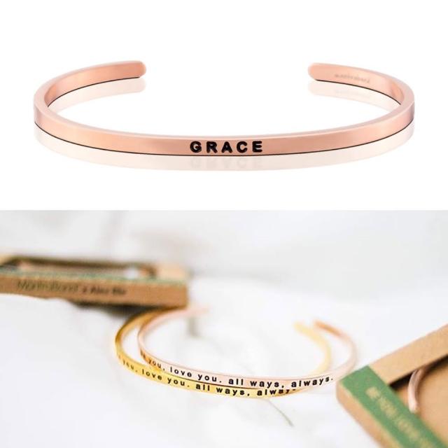 【MANTRABAND】美國悄悄話手環 GRACE 享受恩典 玫瑰金(悄悄話手環)新品上市