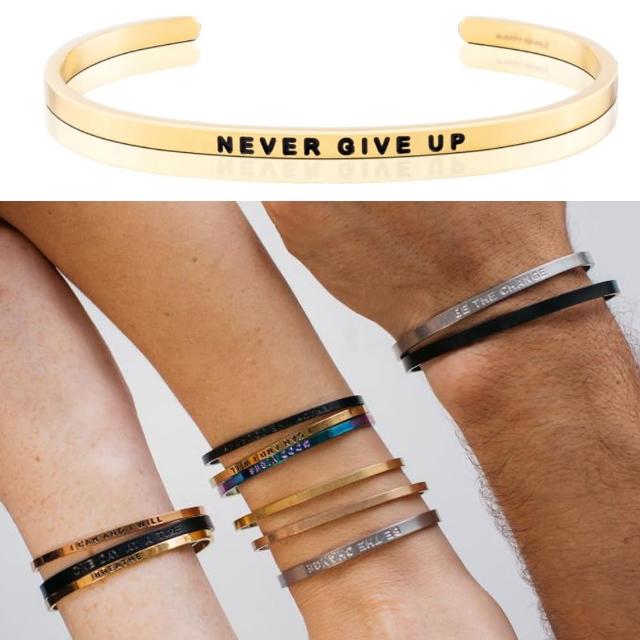 【MANTRABAND】美國悄悄話手環 Never Give Up 永不放棄 金色(悄悄話手環)哪裡買便宜?