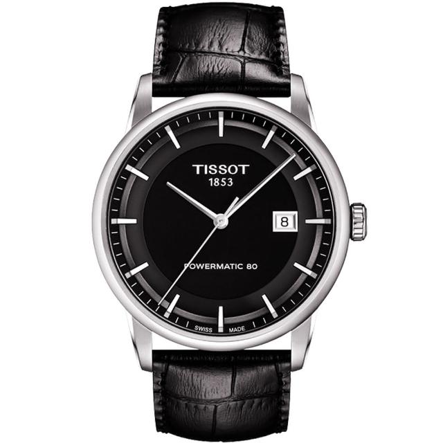 【TISSOT】天梭 LUXURY 動力儲存80機械腕錶-黑/41mm(T0864071605100)限時下殺