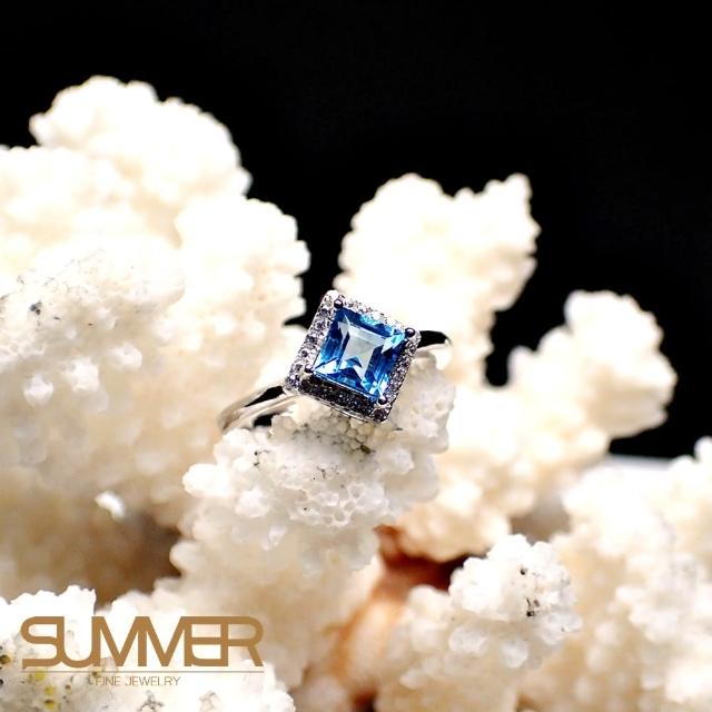 【SUMMER寶石】天然《藍色拓帕石》設計款戒指(-P2-22)