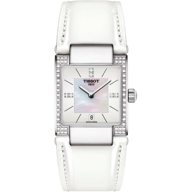 【TISSOT】天梭 T02 時尚真鑽女錶-珍珠貝x白/23mm(T0903106611600)限量出售