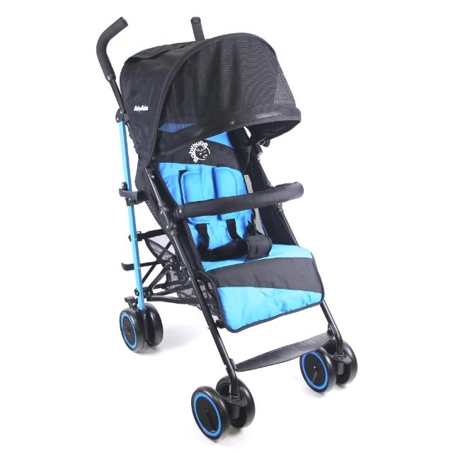 【BabyBabe】新款全罩式加寬平躺傘車(時尚藍)