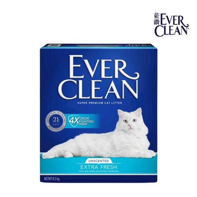 【EverClean 藍鑽】4倍淨味貓砂 8.5kg*2入組（藍標）(凝結貓砂)
