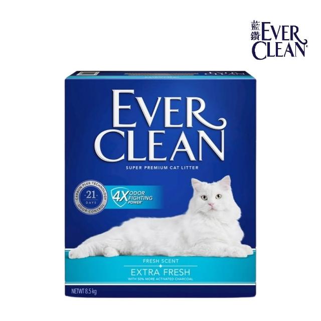 【EverClean 藍鑽】4倍淨味貓砂 8.5kg*2入組（藍標）(凝結貓砂)
