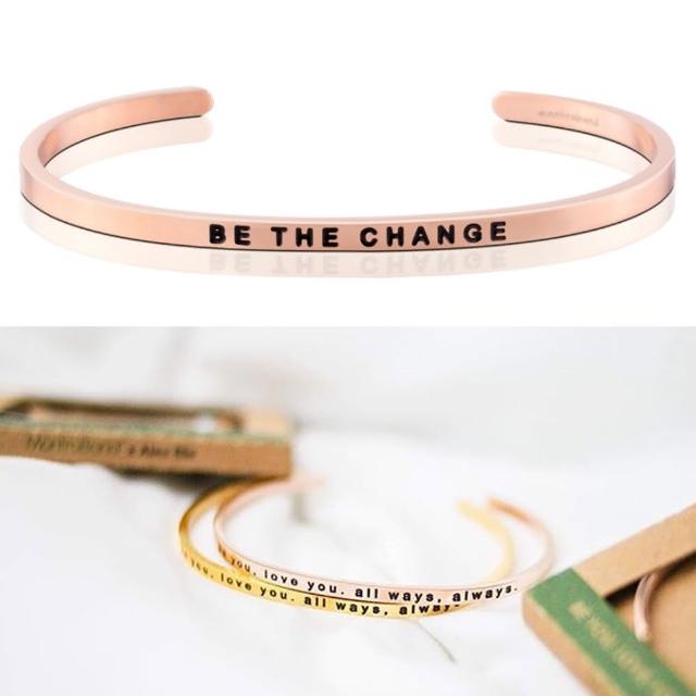 【MANTRABAND】美國悄悄話手環 BE THE CHANGE 成為更好的自己 玫瑰金(悄悄話手環)網友最愛商品