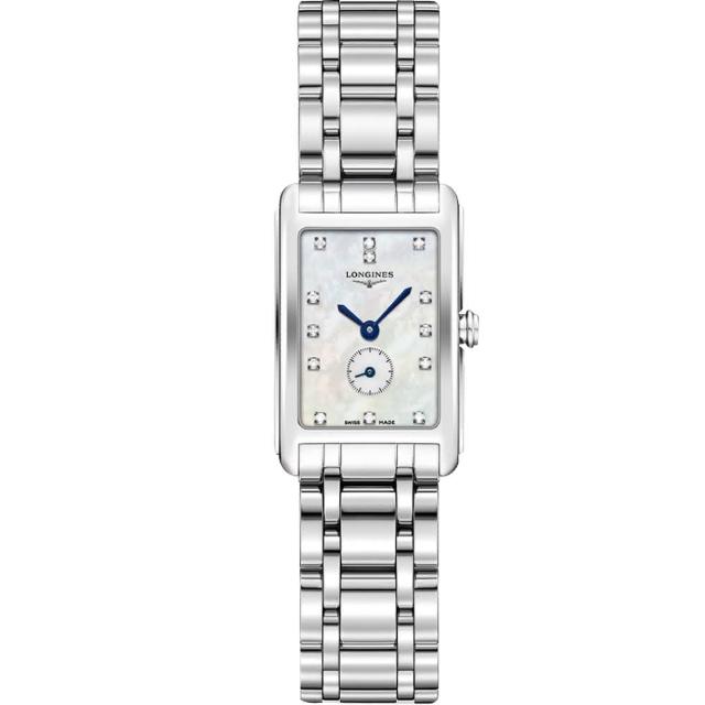 【LONGINES】浪琴 DolceVita 小秒針真鑽石英女錶-珍珠貝x銀/21mm(L52554876)