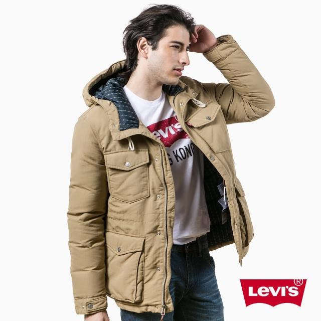 【Levis】SUTRO 保暖長袖連帽抽繩外套 / 卡其色福利品出清