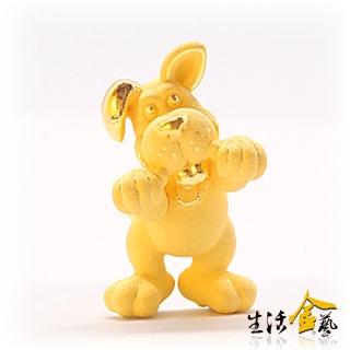 【生活金藝】卡通十二生肖-快樂狗 黃金擺件(金重1.20錢)
