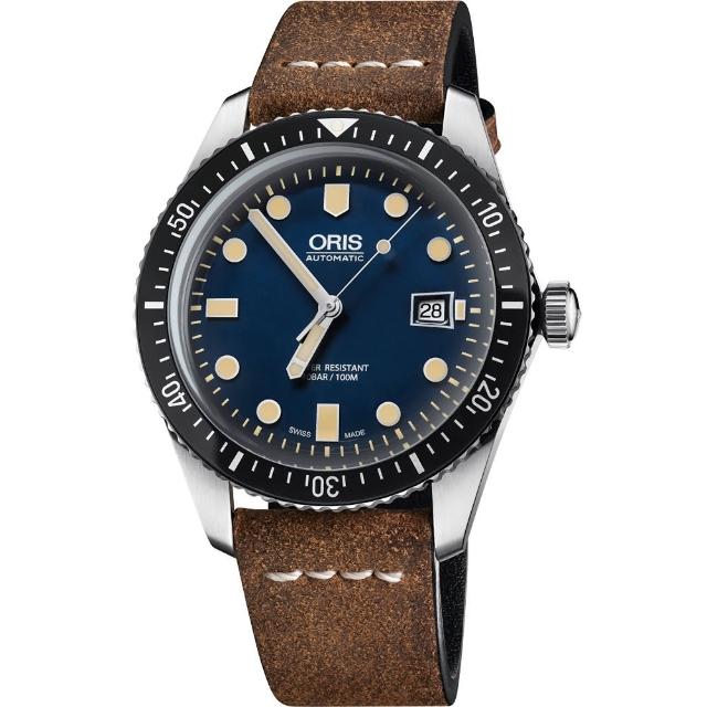 【ORIS】Divers Sixty-Five 1965 復刻潛水機械腕錶-藍x棕/42mm(0173377204055-0752102)