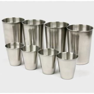 【DIBOTE迪伯特】攜帶式不鏽鋼杯 環保杯 8入組(小杯+大杯)