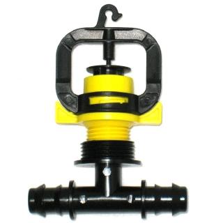 【灑水達人】黃色旋轉式微霧噴頭16mm雙通接頭6個