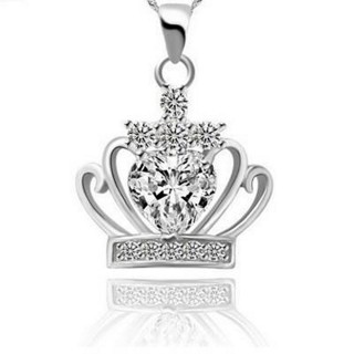 【米蘭精品】皇冠項鍊流行銀飾品(獨特公主風格母親節生日情人節禮物2色73v40)