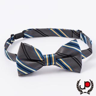 【極品西服】高雅紳士百變造型領結_灰底黃藍條-領結(YC5008)