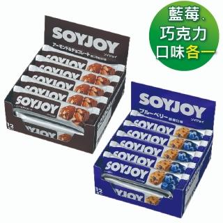 【SOYJOY】大豆水果營養棒- 巧克力口味+藍莓口味各1盒(共2盒)