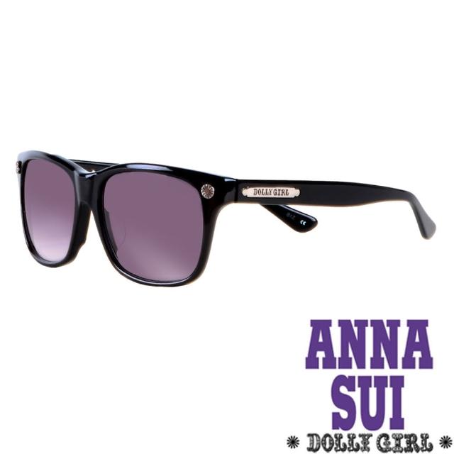 【Anna Sui】Dolly Girl系列簡約典雅LOGO圖騰造型太陽眼鏡(黑黃 DG810-001)