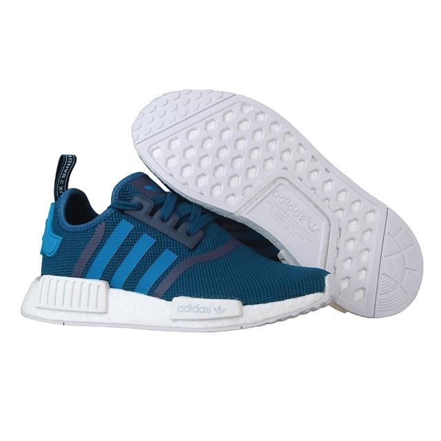 【Adidas】Originals NMD R1系列潮流織紋網面慢跑鞋(藍色/藍白)