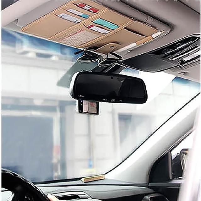 【威力鯨車神】韓國熱銷頂級皮製多隔層汽車收納包/汽車用卡片收納袋/遮陽板收納包_皮革時尚品味款