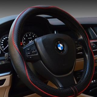 【威力鯨車神】頂級純牛皮製菱格紋方向盤套/真皮純手工/設計師經典款 M號 38CM