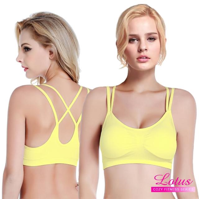 【LOTUS】性感舒適細雙肩帶彈力運動內衣(活力黃)