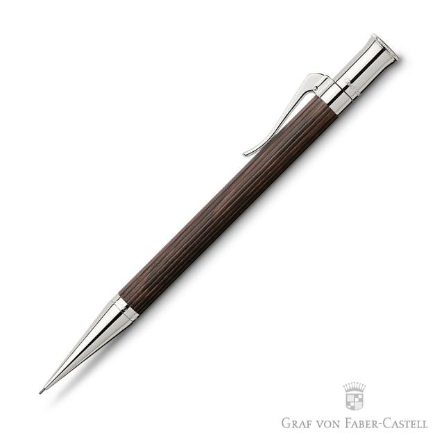 【GRAF VON FABER-CASTELL】鍍白金非洲烏木 自動鉛筆(經典系列)