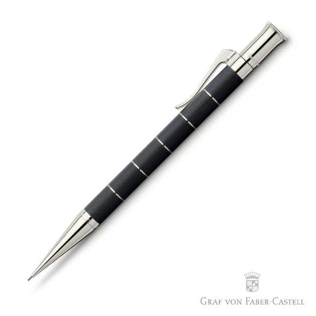 【GRAF VON FABER-CASTELL】黑檀木白金環 自動鉛筆(經典系列)