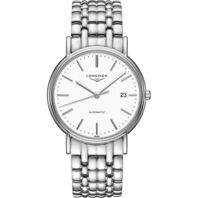 【LONGINES】Presence 經典優雅機械腕錶-白/38mm(L49214126)