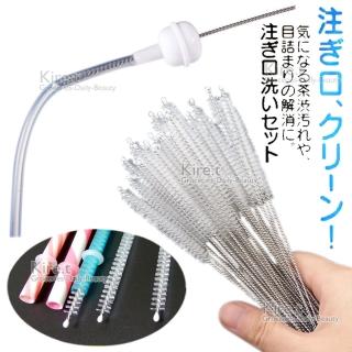 【kiret】加長型 吸管刷 -長型毛刷 6CM-5入(導管刷 水杯 尼龍試管刷 喝水杯 學習杯)