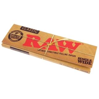 【RAW】西班牙進口-CLASSIC SINGLE WIDE-未漂白天然捲煙紙*10包