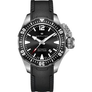 【Hamilton】漢米爾頓 卡其海軍系列蛙人潛水機械錶-黑/42mm(H77605335)