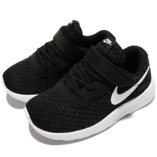 【NIKE】慢跑鞋 Tanjun TDV 小童鞋 運動 休閒 輕便 透氣 魔鬼氈 黑 白(818383-011)