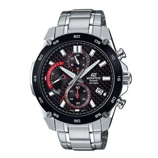【CASIO 卡西歐 EDIFICE 系列】編織感黑色格紋設計_極速時尚風錶款_簡約個性魅力男錶(EFR-557CDB)