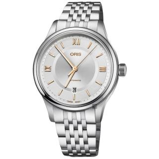 【ORIS】豪利時 Classic 文化系列日期機械錶-銀/42mm(0173377194071-0782010)