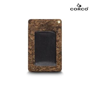 【CORCO】直式軟木證件套-塊紋棕(含掛繩)