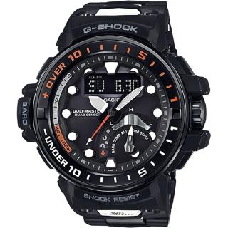 【CASIO】卡西歐 G-SHOCK MASTER 海軍進階版太陽能電波手錶-橘(GWN-Q1000MC-1A)
