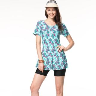 【SAIN SOU】泡湯SPA連身四角泳裝附泳帽(A98747)