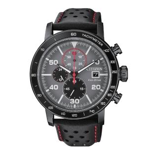 【CITIZEN星辰】Chronograph 極速風潮光動能測速計時腕錶-黑X銀(CA0645-15H)
