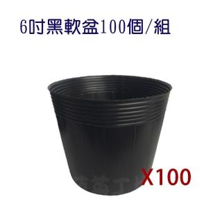 【蔬菜工坊】6吋黑軟盆100個/組