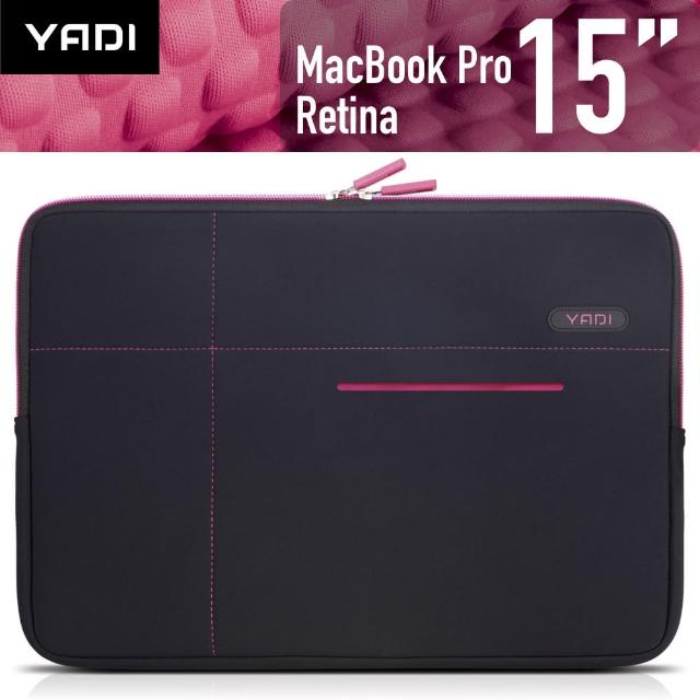 【YADI】抗衝擊防震機能內袋-MacBook Pro 15吋專用(粉蝶紅)