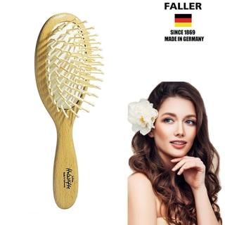 【德國FALLER芙樂梳具刷具】德國製FSC大尺寸橢圓圓珠櫸木氣墊木齒梳(頭皮與頭髮深層按摩)