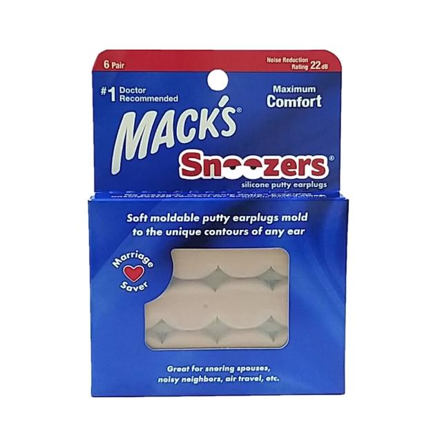 【Macks】美國 成人矽膠耳塞 6副裝 防噪音 飛行 游泳 適用